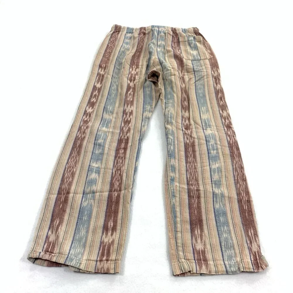 Freak N Chic 100% Woven Cotton Wide Leg Elastic Waist Drawstring Medium Beige M - Picture 2 of 8